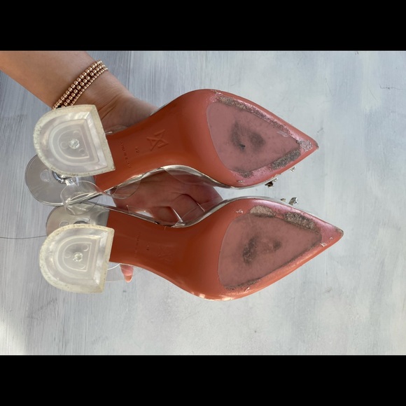 ❌SOLD❌Amina Muaddi Clear Begum Glass Pvc Crystal Transparent Slingback Sandal - Picture 14 of 16